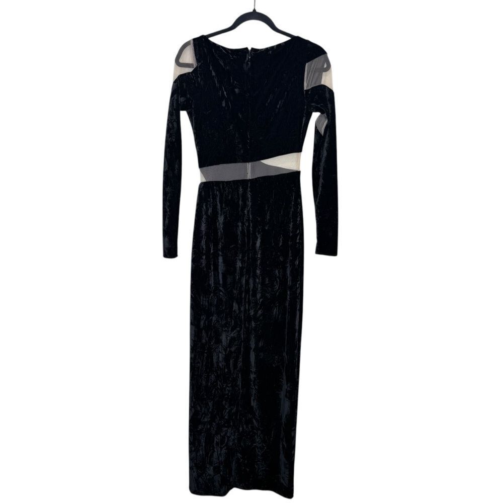NWD NBD Fareena Velvet and Mesh Inset Maxi Dress Black Size XS - Picture 3 of 8